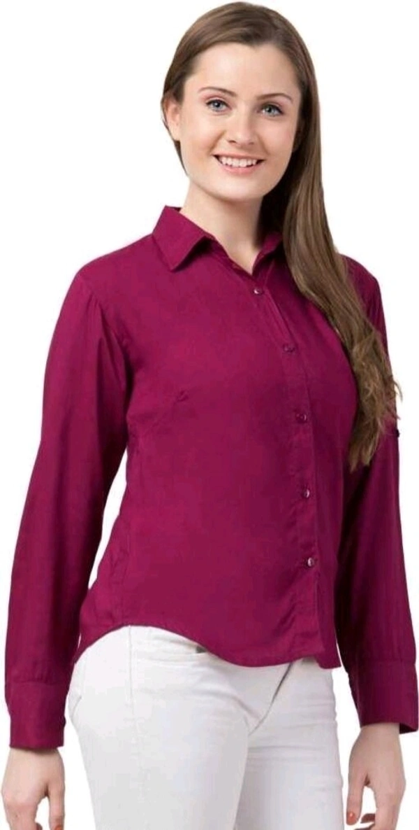  RAYON SHIRT For Woman  - Maroon, L