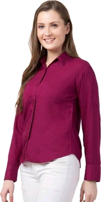  RAYON SHIRT For Woman  - Maroon , XXL
