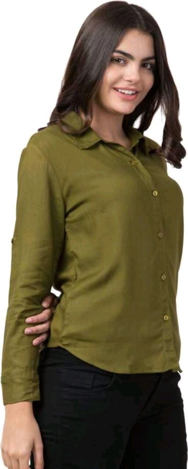  RAYON SHIRT For Woman 02 - Mehandi, L