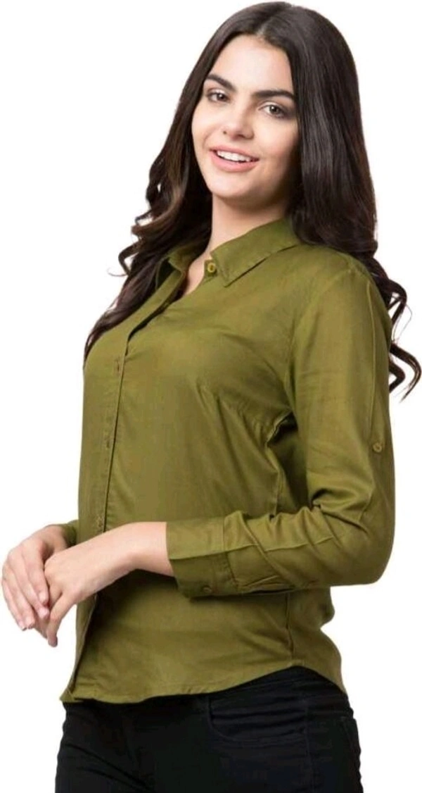  RAYON SHIRT For Woman 02 - Mehandi, L