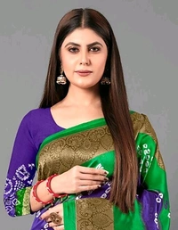  Fabulous Bandhani Laheriya Sarees - blue/green