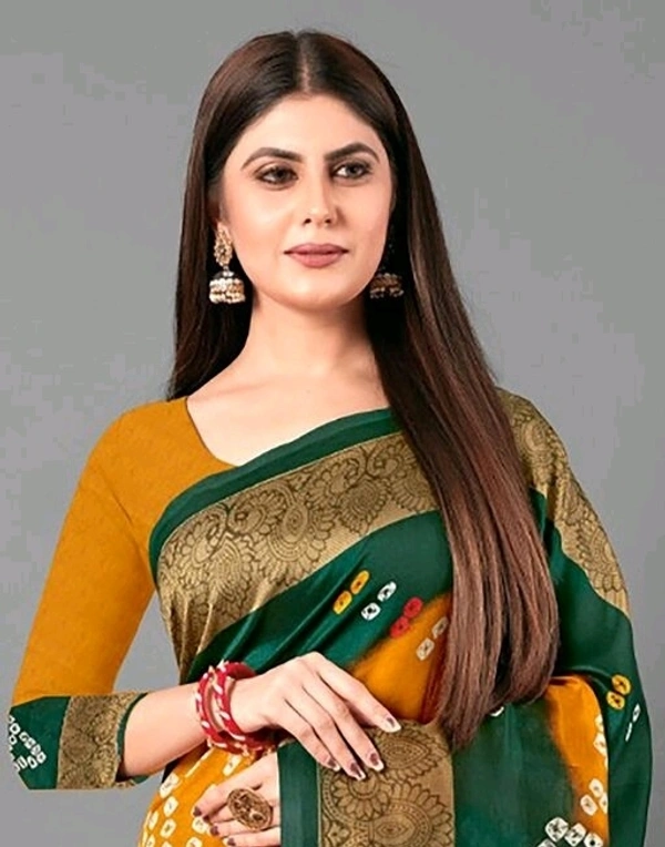  Fabulous Badhani Laheriya Saree - Green/yellow