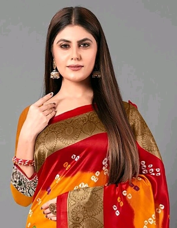  Fabulous Badhani Laheriya Saree - Red/yellow