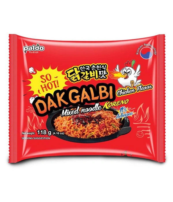 Paldo Dakgalbi Mixed Spicy Chicken Noodles Koreno 