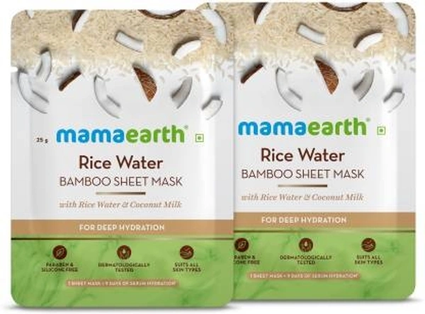 Mamaearth Rice Water Bamboo Sheet Mask 