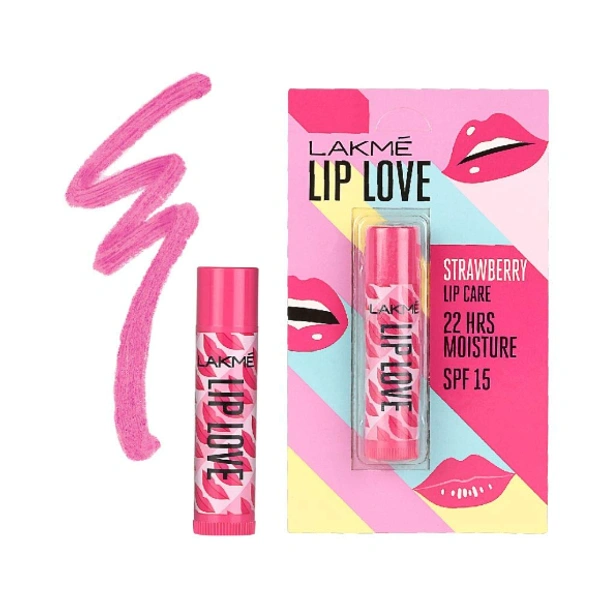 Lakme Lip Love Strawberry lip care spf15+ - 4.5gm