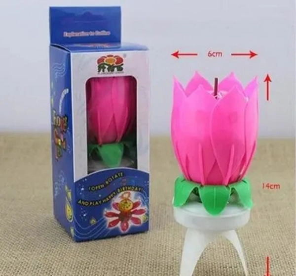Melody Lotus Flower Birthday Music Candle - 1pcs.