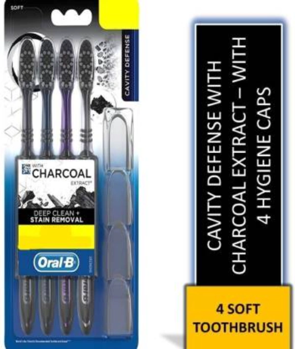 Oral B Charcoal deep clean toothbrush - 4pcs.