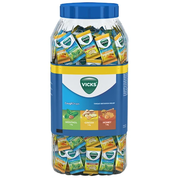 vicks Vicks cough drops menthol/honey/ginger 195pcs.