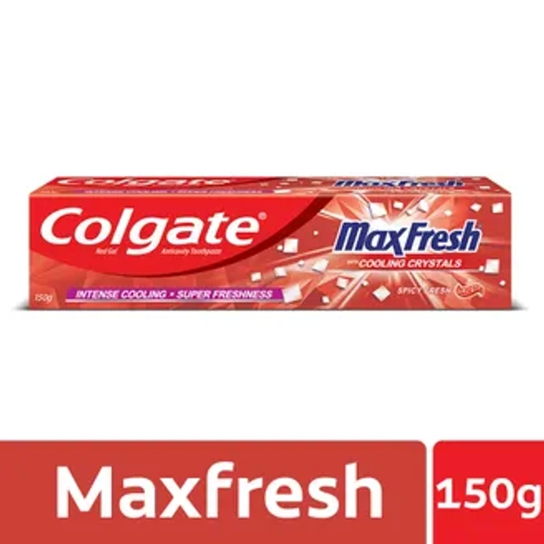 Colgate MaxFresh Red Gel Spicy Fresh Toothpaste- 150gm - Red, RIDDHI SIDDHI KIRANA