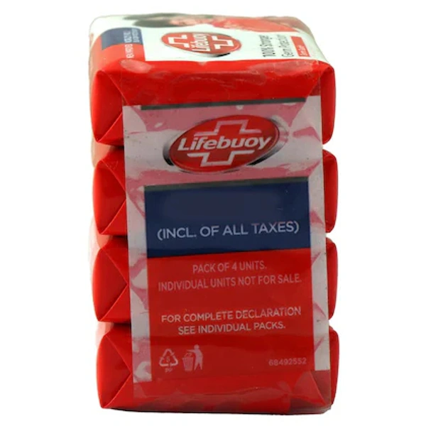 Lifebuoy Soap 100% Stronger Germ Protection Soap 75 g (Pack of 4) - RIDDHI SIDDHI KIRANA