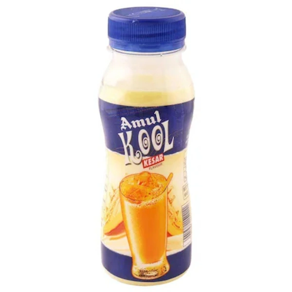 Amul Kool Kesar Flavoured Milk- 180ml (Bottle) - RIDDHI SIDDHI KIRANA