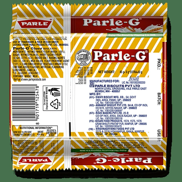 Parle  Parle-G Original Glucose Biscuits- 55g - RIDDHI SIDDHI KIRANA