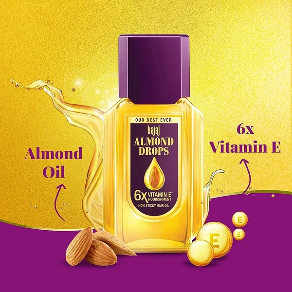 Bajaj Almond Drops Non Sticky Hair Oil- 20ml - RIDDHI SIDDHI KIRANA