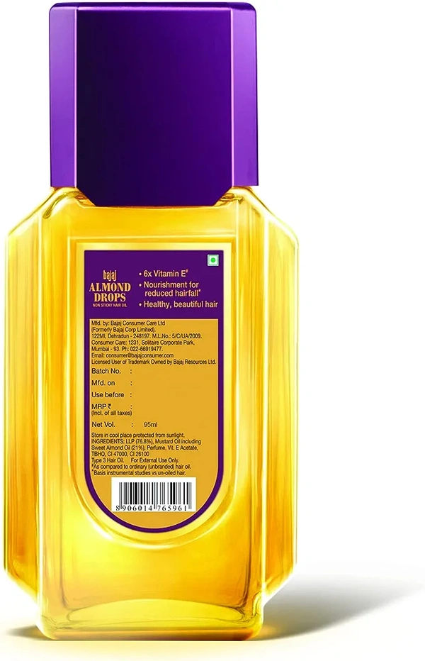 Bajaj Almond Drops Non Sticky Hair Oil- 50ml - RIDDHI SIDDHI KIRANA