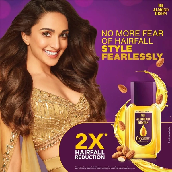 Bajaj Almond Drops Non Sticky Hair Oil- 50ml - RIDDHI SIDDHI KIRANA