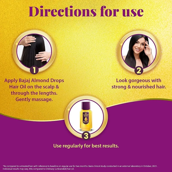 Bajaj Almond Drops Non Sticky Hair Oil- 50ml - RIDDHI SIDDHI KIRANA
