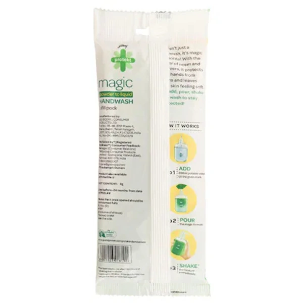 Godrej Protekt Magic Neem & Aloe Vera Powder to Liquid Handwash- 9g - RIDDHI SIDDHI KIRANA