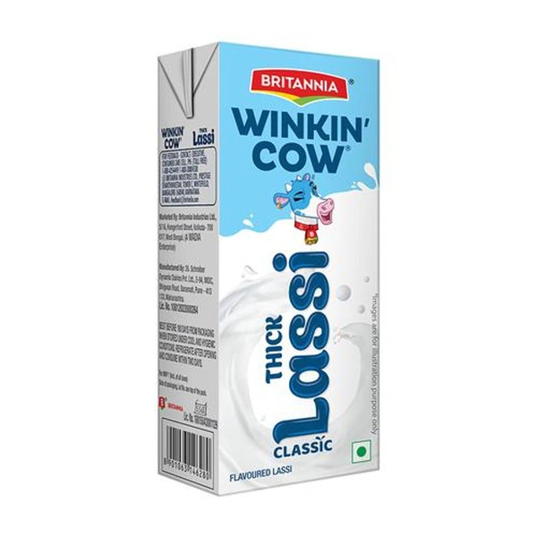 Britannia Winkin Cow Classic Thick Lassi 180 ml (Tetra Pak) - RIDDHI SIDDHI KIRANA