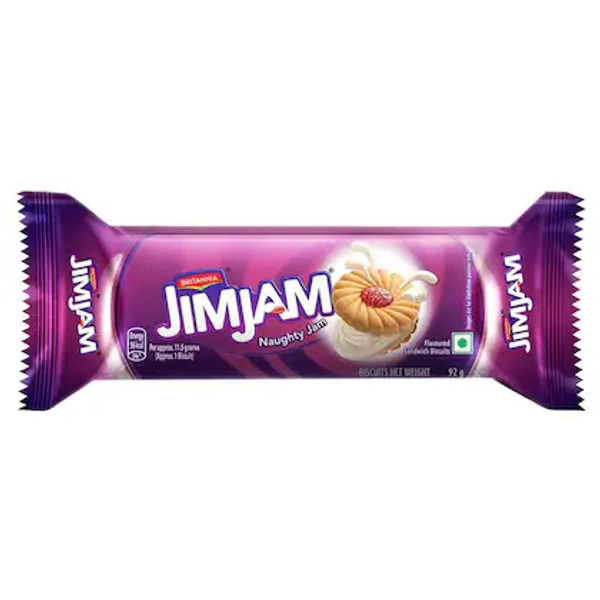Britannia Jimjam Cream Biscuits- 62g - RIDDHI SIDDHI KIRANA