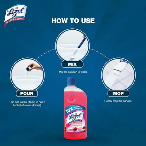 Lizol Floral Disinfectant Surface Cleaner- 500ml - RIDDHI SIDDHI KIRANA