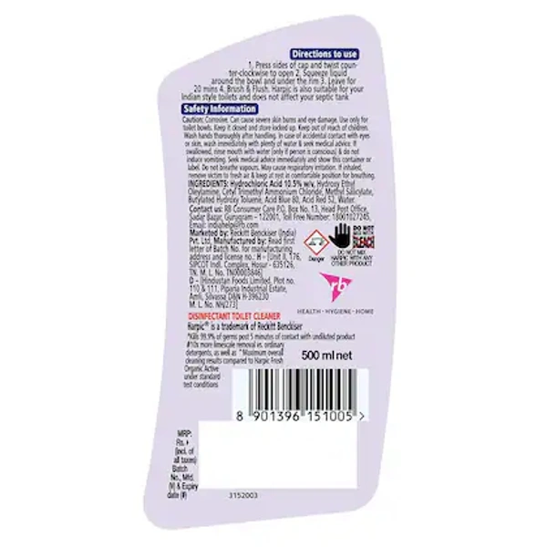 Harpic Power Plus Original Disinfectant Toilet Cleaner- 500ml - RIDDHI SIDDHI KIRANA
