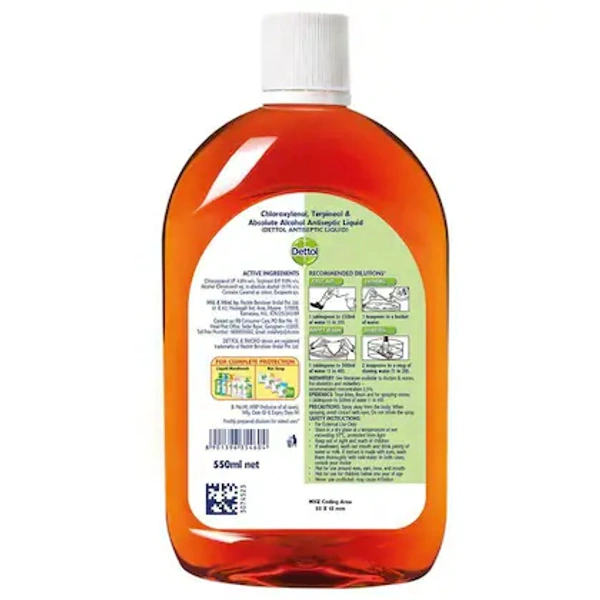 Dettol Liquid Antiseptic- 550 ml - RIDDHI SIDDHI KIRANA