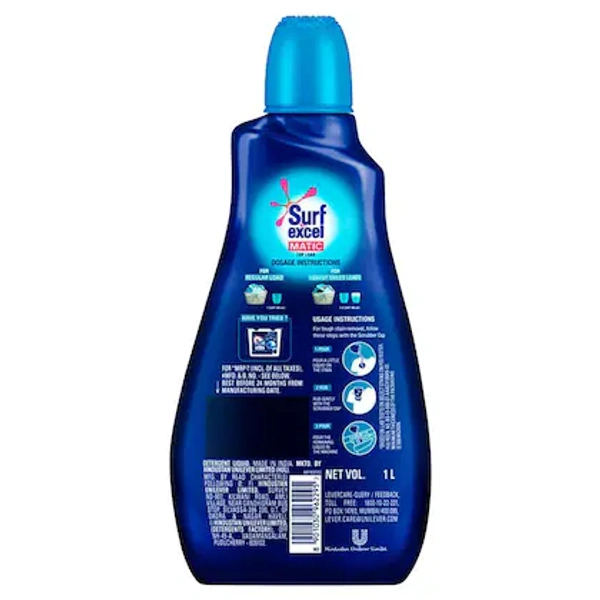 Surf Excel Matic Top Load Liquid Detergent- 500ml - RIDDHI SIDDHI KIRANA