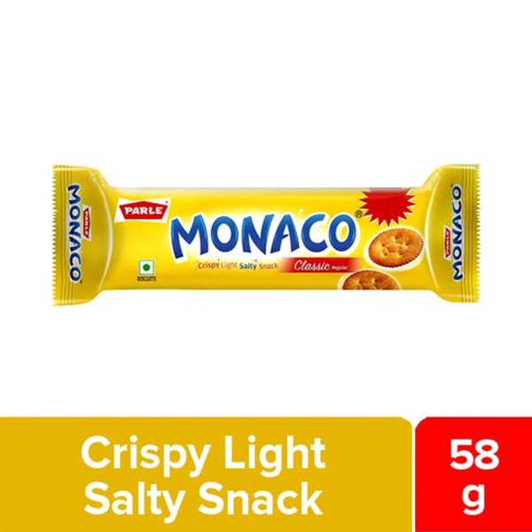 Parle  Monaco Biscuit Classic Regular Salted- 58g - RIDDHI SIDDHI KIRANA