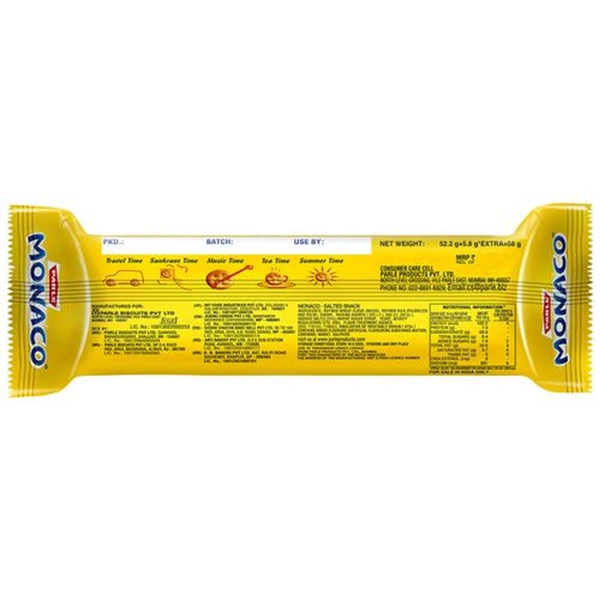Parle  Monaco Biscuit Classic Regular Salted- 58g - RIDDHI SIDDHI KIRANA