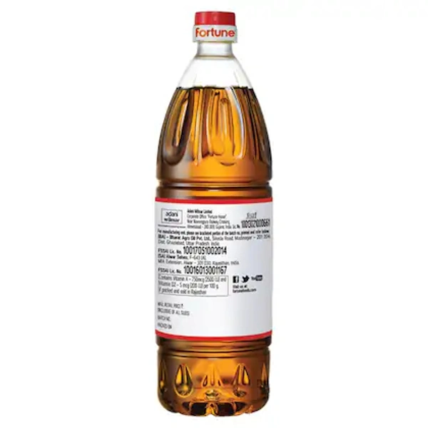 Fortune Oil Premium Kachi Ghani Pure Mustard- 1ltr  - RIDDHI SIDDHI KIRANA