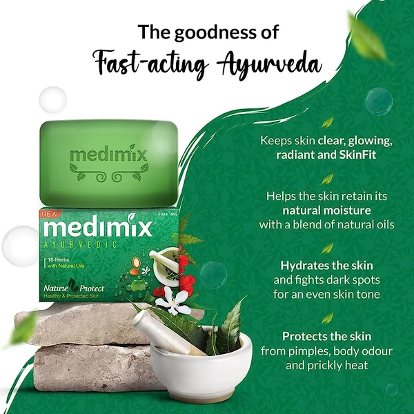 Medimix Soap Ayurvedic Classic 18 Herbs Bathing Soap- 75g ( 6 Pcs Combo Pack) - RIDDHI SIDDHI KIRANA