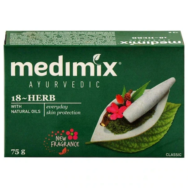Medimix Soap Ayurvedic 18-Herbs Classic Soap- 75g - RIDDHI SIDDHI KIRANA