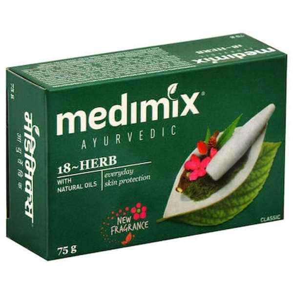 Medimix Soap Ayurvedic 18-Herbs Classic Soap- 75g - RIDDHI SIDDHI KIRANA