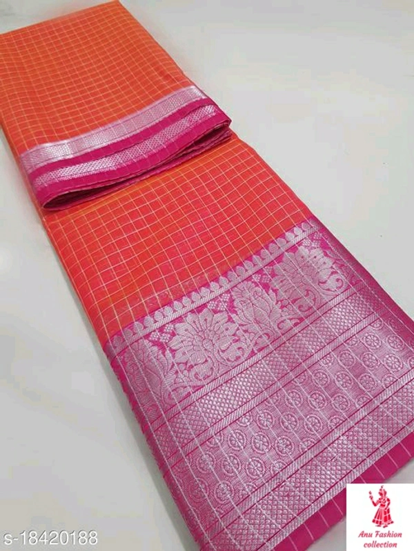 Upada Cotton Silk SareeSaree Fabric: Cotton SilkBlouse: Running BlouseBlouse Fabric: Cotton SilkPattern: CheckedMultipack: SingleSizes: Free Size (Saree Length Size: 5.5 m, Blouse Length Size: 0.8 m) Country of Origin: India
