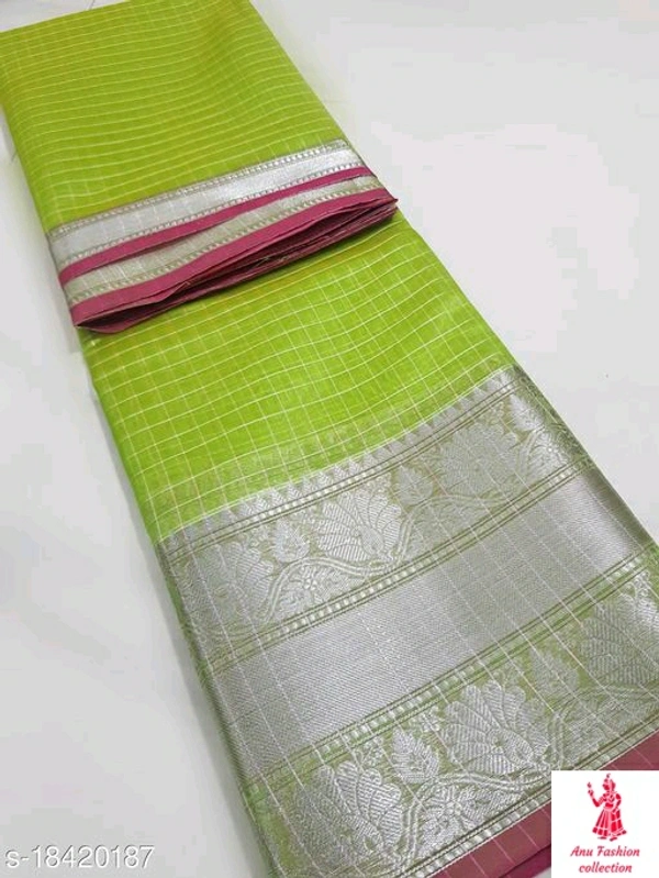 Upada Cotton Silk SareeSaree Fabric: Cotton SilkBlouse: Running BlouseBlouse Fabric: Cotton SilkPattern: CheckedMultipack: SingleSizes: Free Size (Saree Length Size: 5.5 m, Blouse Length Size: 0.8 m) Country of Origin: India