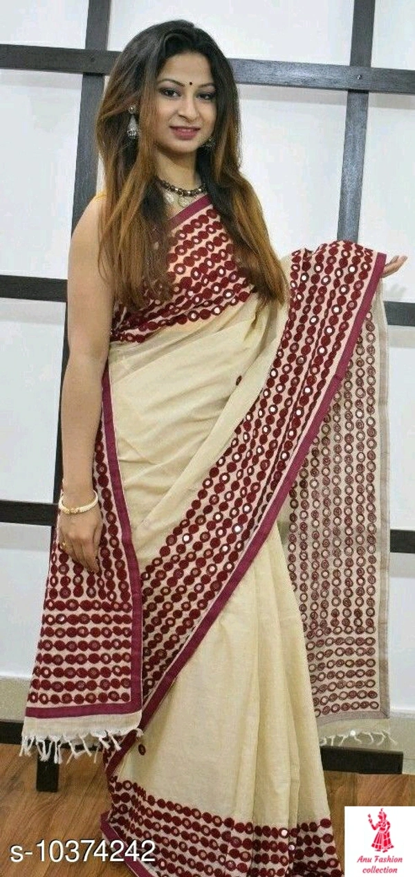 Attractive Women SareeSaree Fabric: Cotton SilkBlouse: Separate Blouse PieceBlouse Fabric: Cotton SilkPattern: EmbellishedMultipack: SingleSizes: Free Size (Saree Length Size: 5.5 m Blouse Length Size: 0.8 m) Country of Origin: India - available, free
