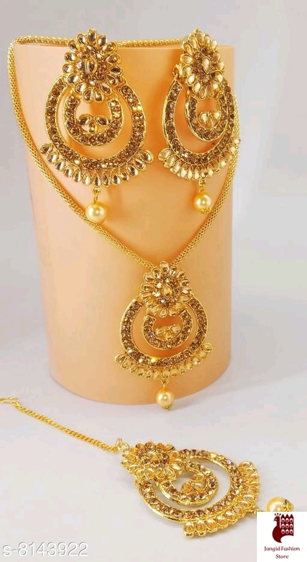 Indian Gold Planted Pendent - Pendant With Chain, Free Size, India, Artifical Stones, Golden, Alloy