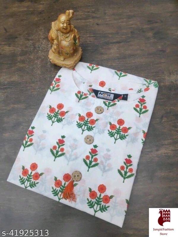 Jangid Fashion Store Woman Clothes Kurtis - India, Fabric:Cotton , M, L, White Orange 