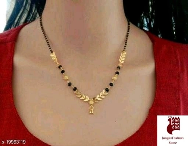 Jangid Fashion Store Fancy Woman Trendy Mangalsutras - Plating: Gold Plated, Free Size, Garnet, Golden, Alloy