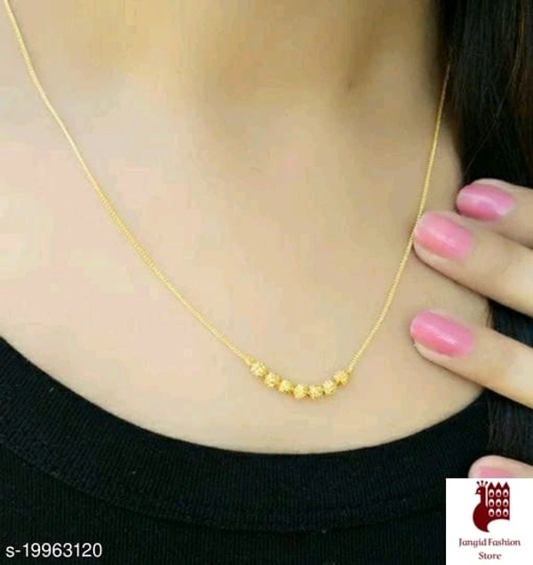Jangid Fashion Store Fancy Woman Trendy Mangalsutras - Plating : Gold Plated, Alloy, Free Size, Garnet, Golden