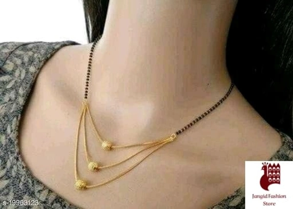 Jangid Fashion Store Fancy Woman Trendy Mangalsutras - Alloy, Golden, Free Size, Garnet, Plating : Gold Plated