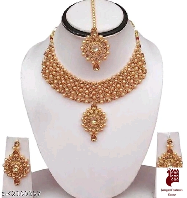 Jangid Fashion Store  Diva Glityering Jewellery Sets - Alloy, Golden, Free Size , American Diamond , Plating: Gold Plated