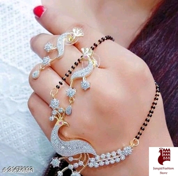 Jangid Fashion Store Shimmering Fusion Mangalsutras  - Alloy, India, Free Size, Artificial Stones, Big Pendant Mangalsutra