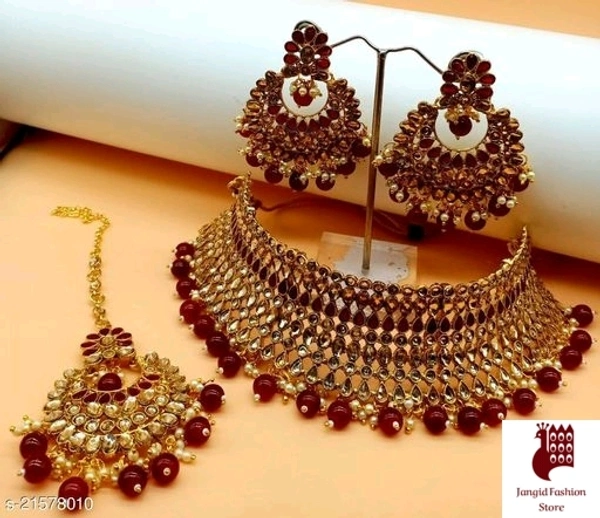 Jangid Fashion Store Jewellery Set for womans  - Alloy, Gold Plated , India, 1, Free Size , Artificial Stones , As Per Image
