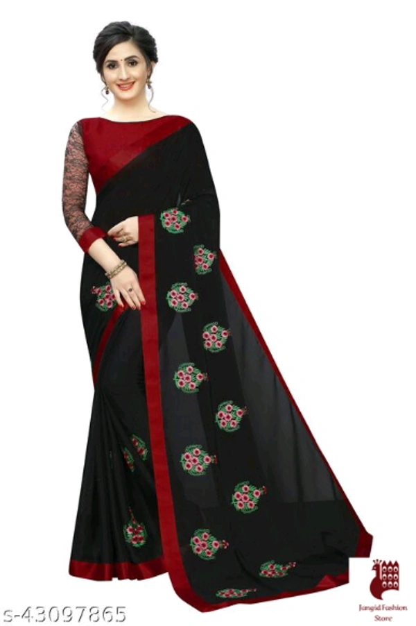 WOMAN SILK Sarees Abhisarika Fabulous Sarees - Embroidered, 1, BLACK, FREE SIZE