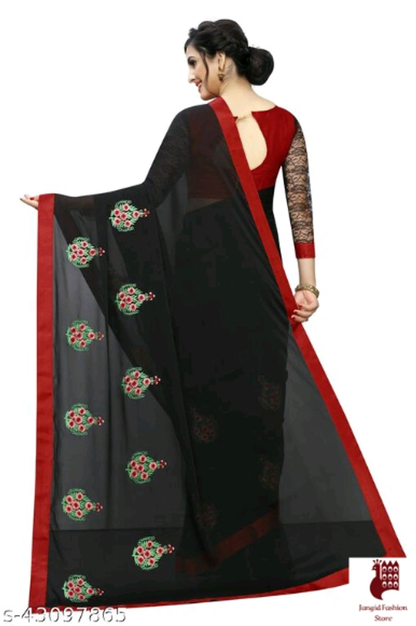 WOMAN SILK Sarees Abhisarika Fabulous Sarees - Embroidered, 1, BLACK, FREE SIZE