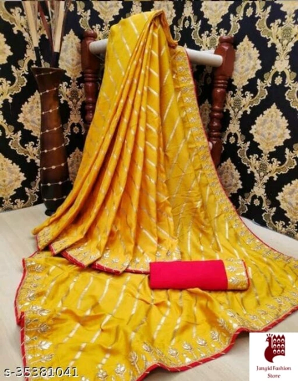 Banita Attractive Sarees - 1, FREE SIZE, Dola Silk, YELLOW, Embroidered, INDIA