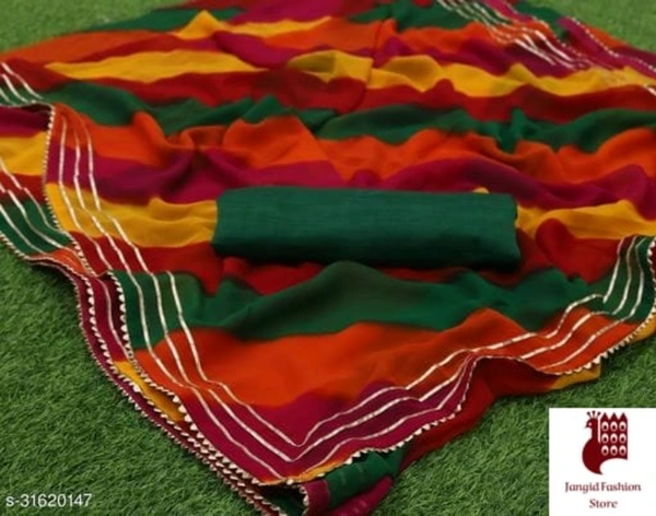 Jivika Petite Sarees - 1, FREE SIZE, Georgette, MIX COLOR, Printed, INDIA