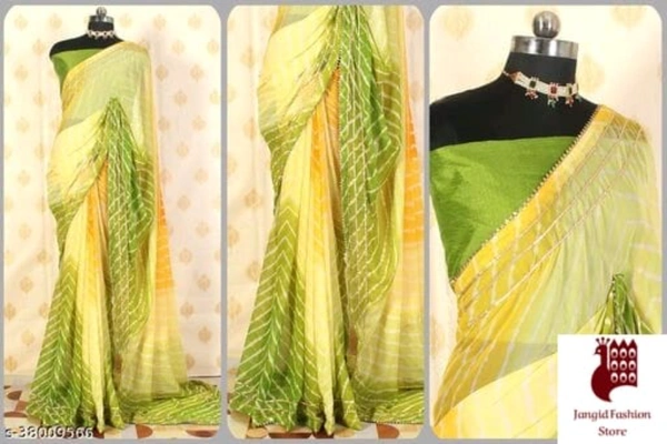 Chitrarekha Alluring Sarees - 1, FREE SIZE, Georgette, GREEN, gerojette lariya saree, INDIA
